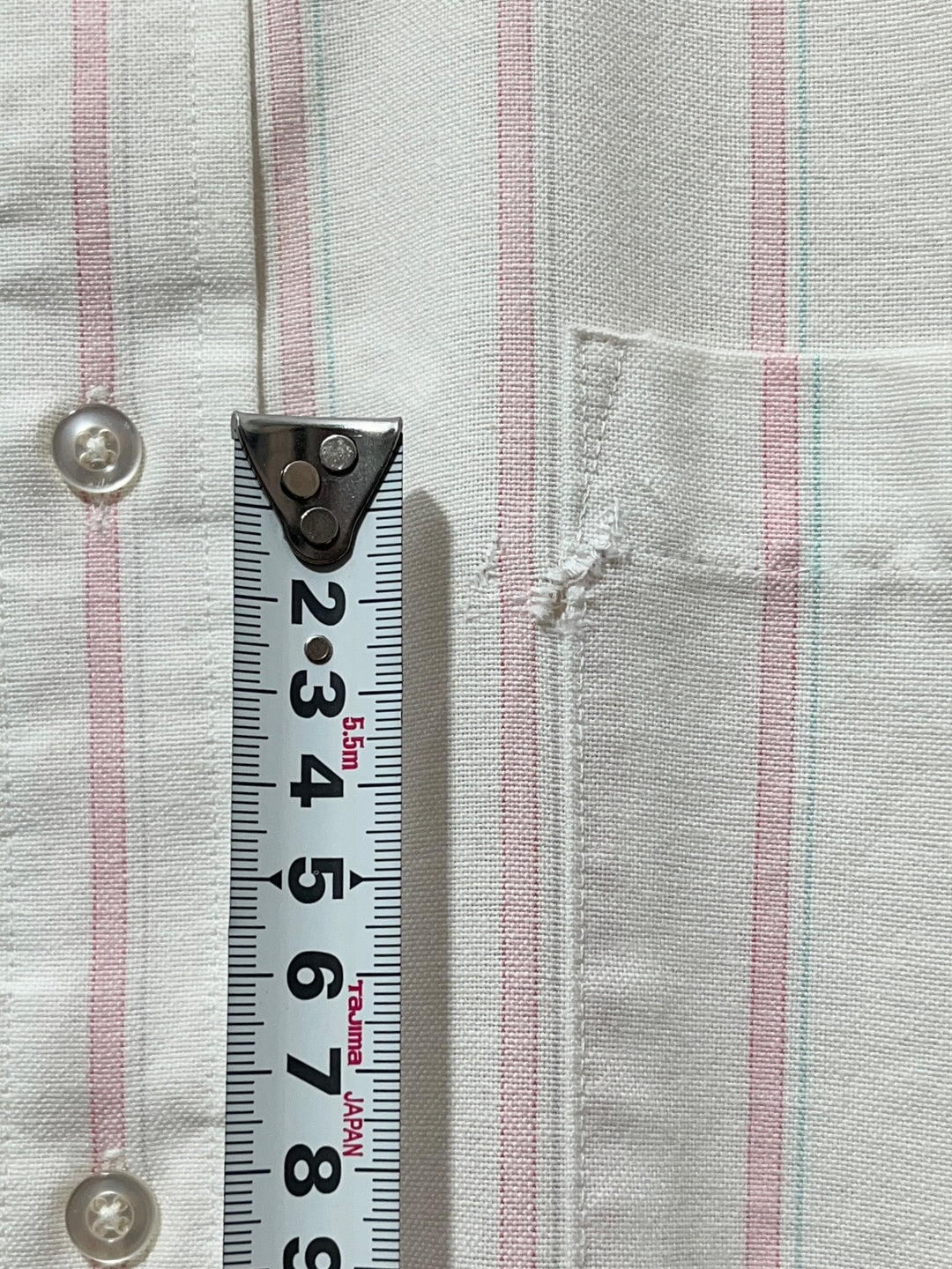 1980-90s USA made pale pink stripes s/s shirt