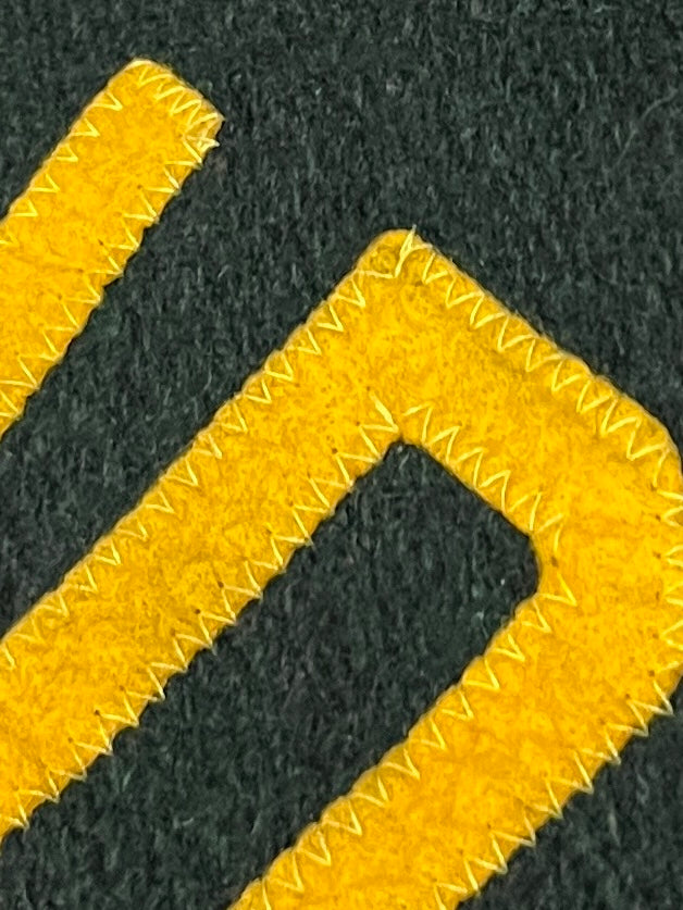 1980-90s USA made MLB Athletics melton wool × leather stadium jacket