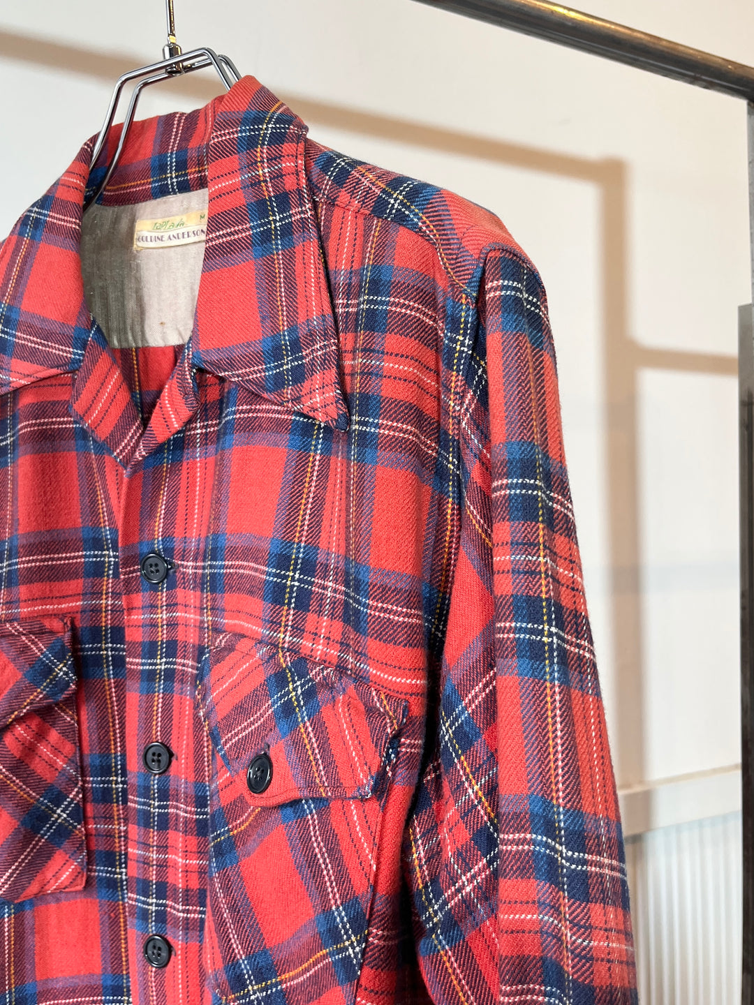 1940s "LaPLaya Marlbolo" tartan flannel shirt