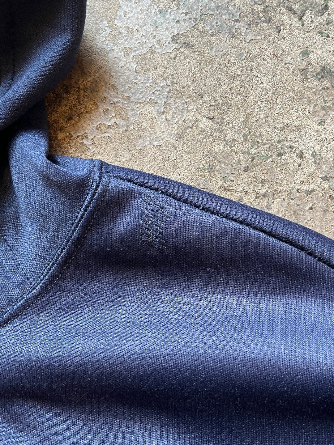1980-90s navy double face zip sweat hoodie