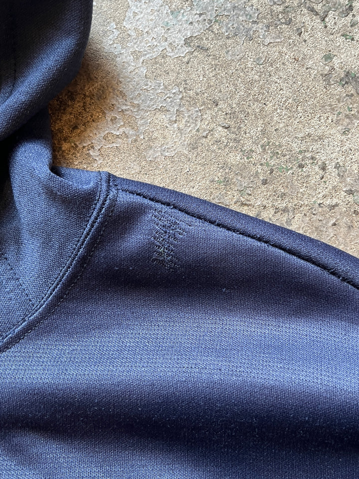 1980-90s navy double face zip sweat hoodie
