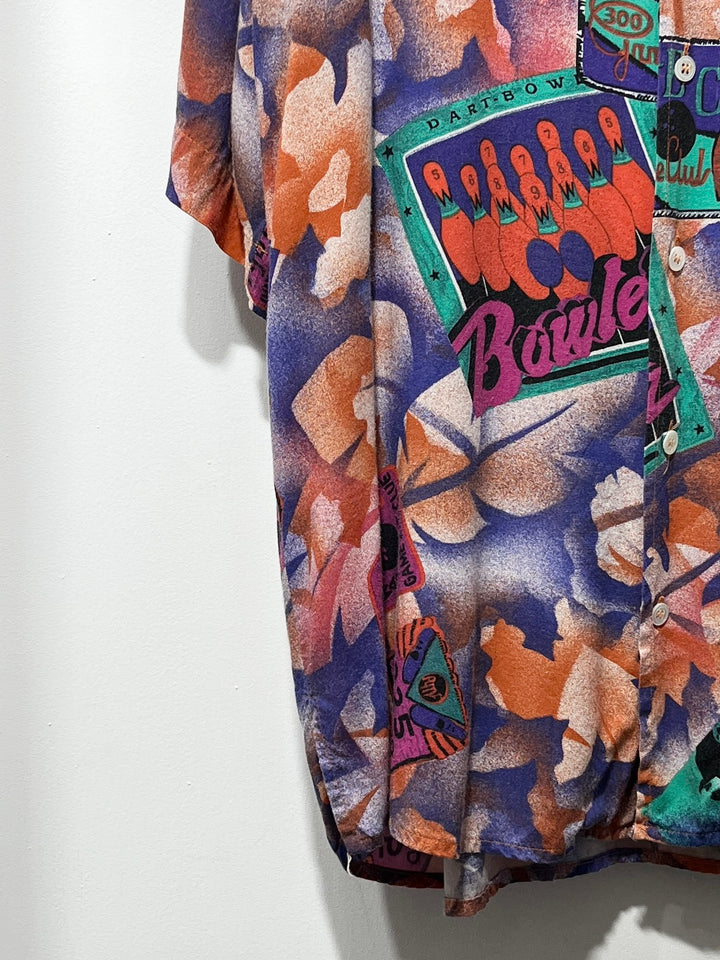 1980s ITALY made neon total pattern s/s shirt