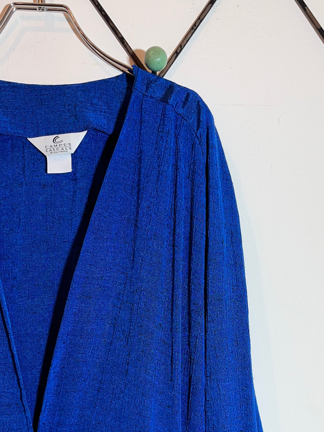 1980s deep blue wrinkled design light jacket