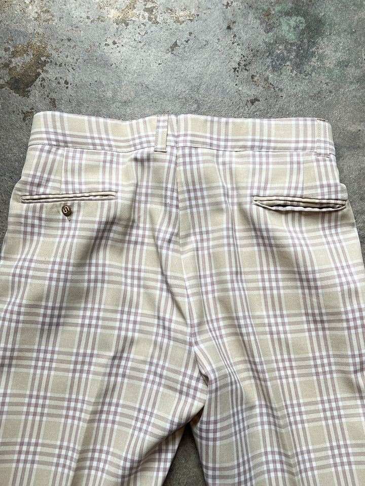 1970s checkered flare slacks