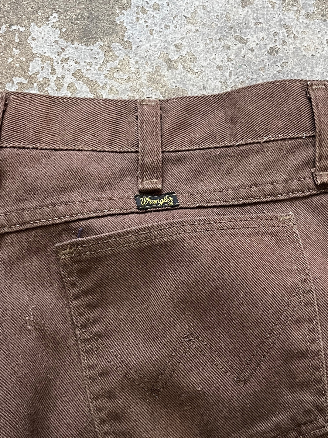 1970s USA made "Wrangler" chocolate brown bootcut pants 34×32