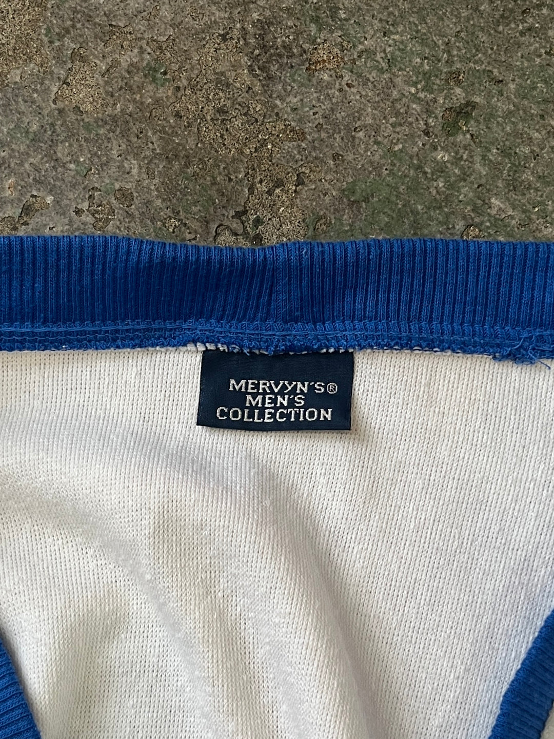 1980-90s white × royal blue terry cardigan