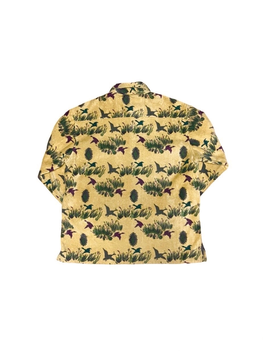 bird pattern fleece jacket