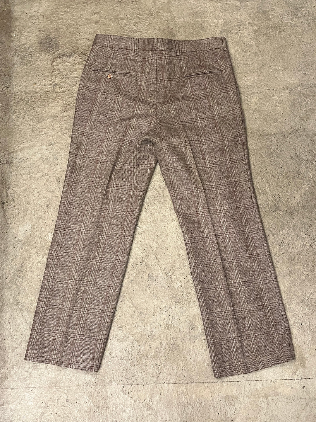 1970s glen checkered wool slacks