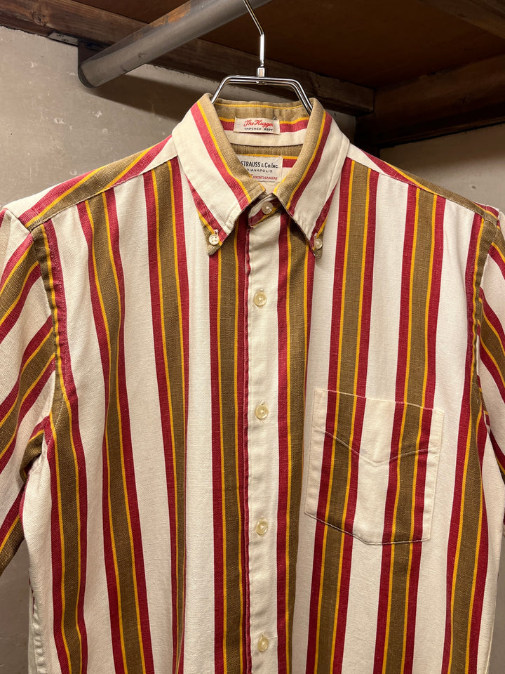 1960s "GANT" vertical stripe B.D shirt