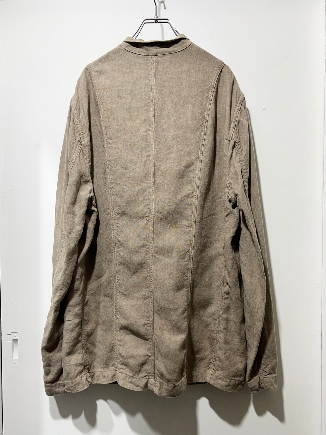 2000s ITALY made "ETRO" beige linen safari jacket
