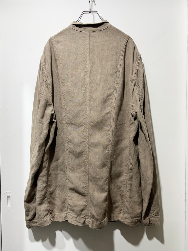 2000s ITALY made "ETRO" beige linen safari jacket
