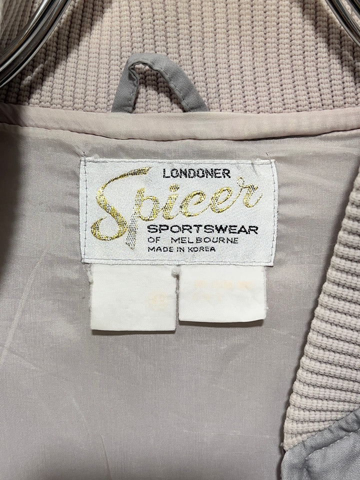1970-80s light gray seam paneled blouson