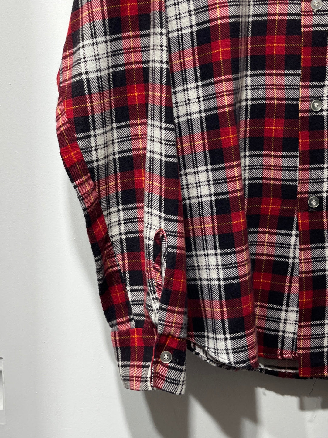1960-70s red × black checkered flannel shirt