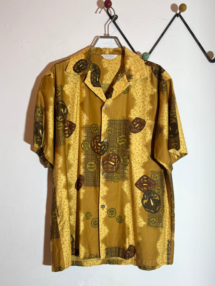 1960-70s sword guard pattern s/s shirt