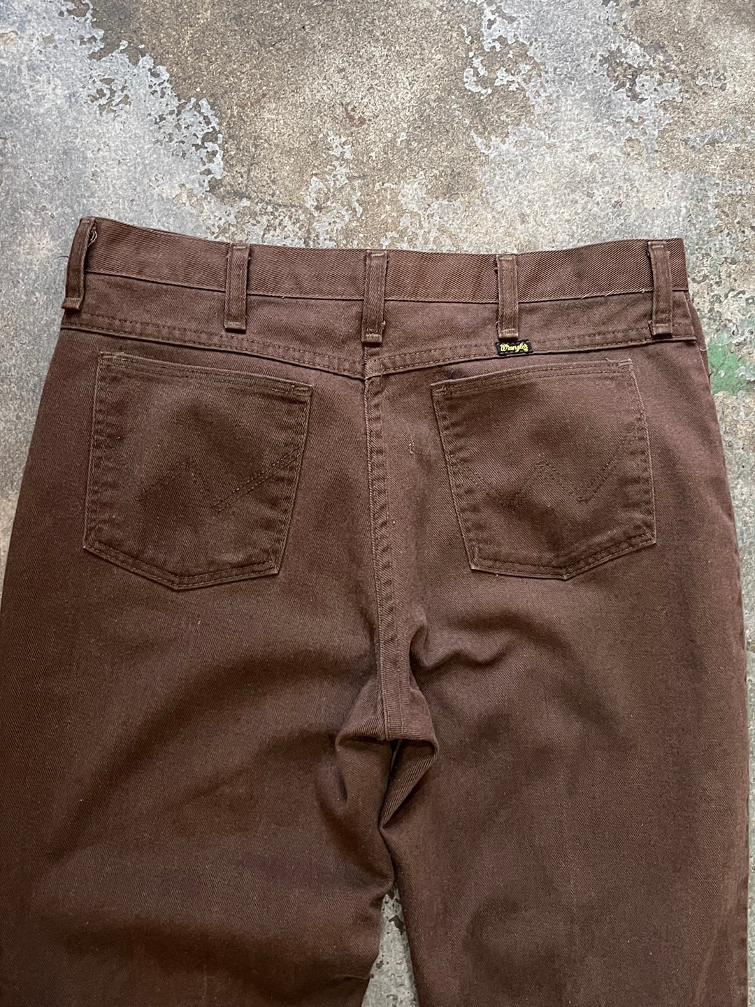1970s USA made "Wrangler" chocolate brown bootcut pants 34×32