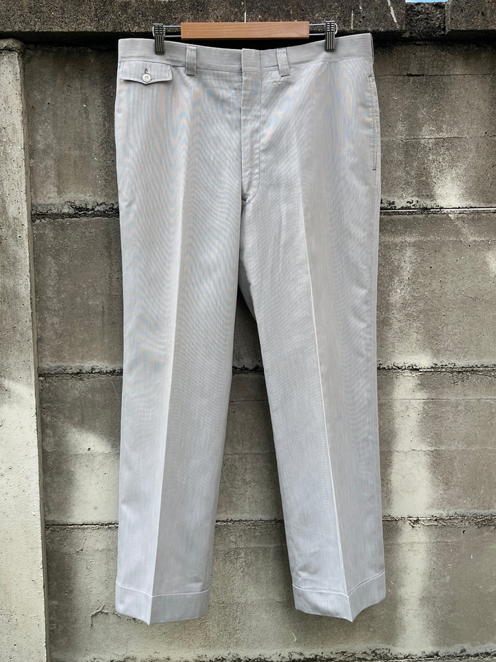1960-70s white × gray pinstripe slacks