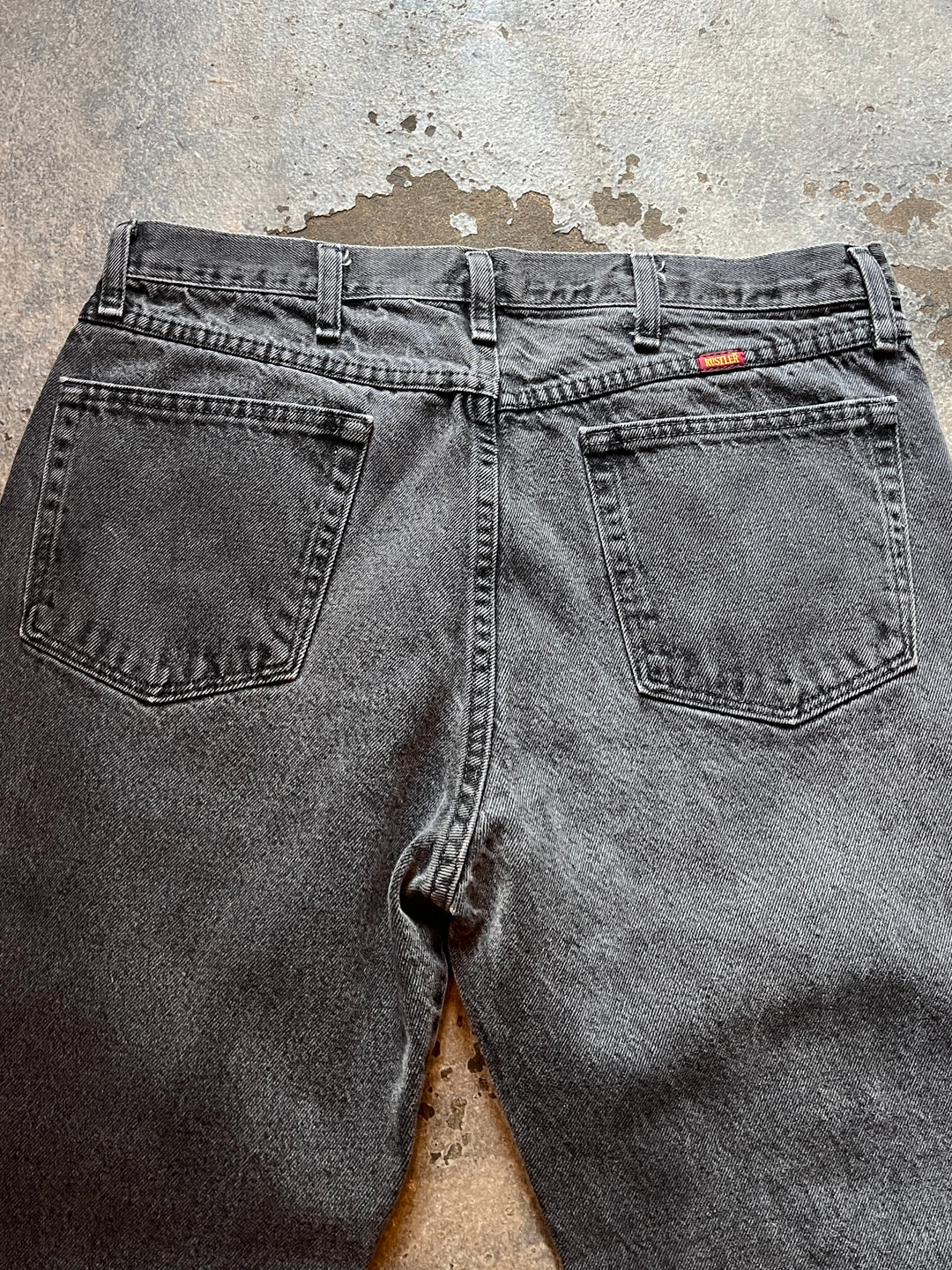 1990s "RUSTLER" black denim pants 36×29