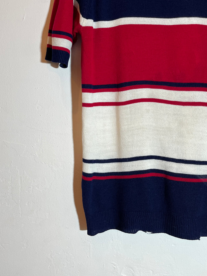 1960s "Penneys TOWN CRAFT" multi color s/s summer knit