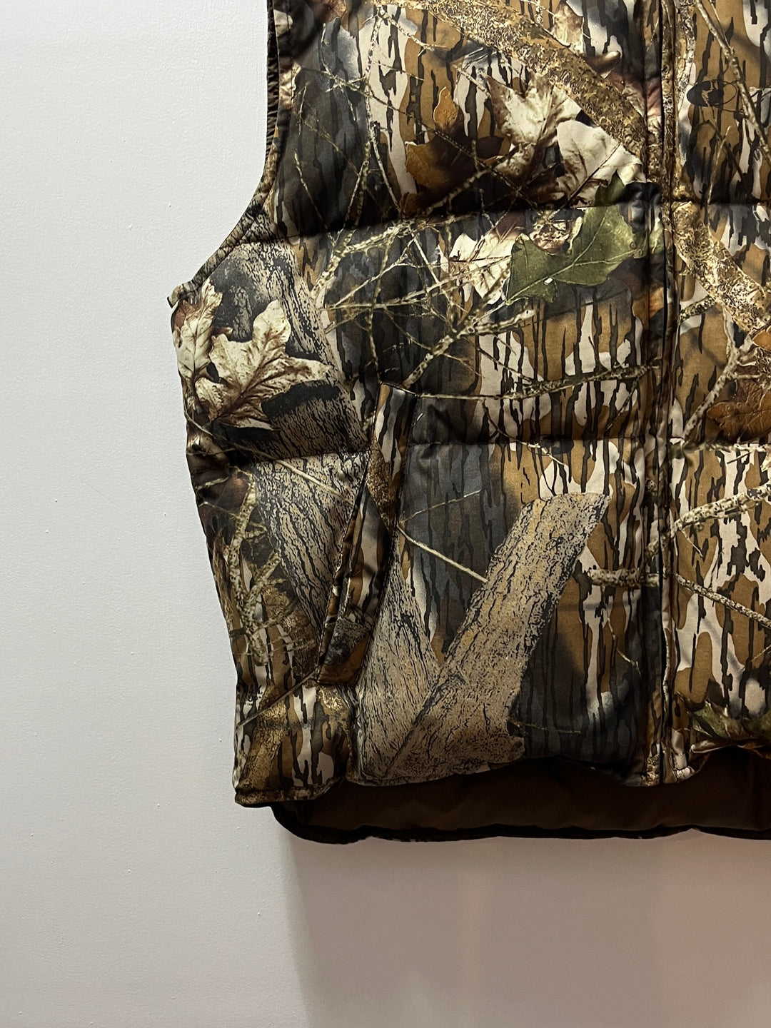 1990-00s real tree camouflage pattern double face down vest