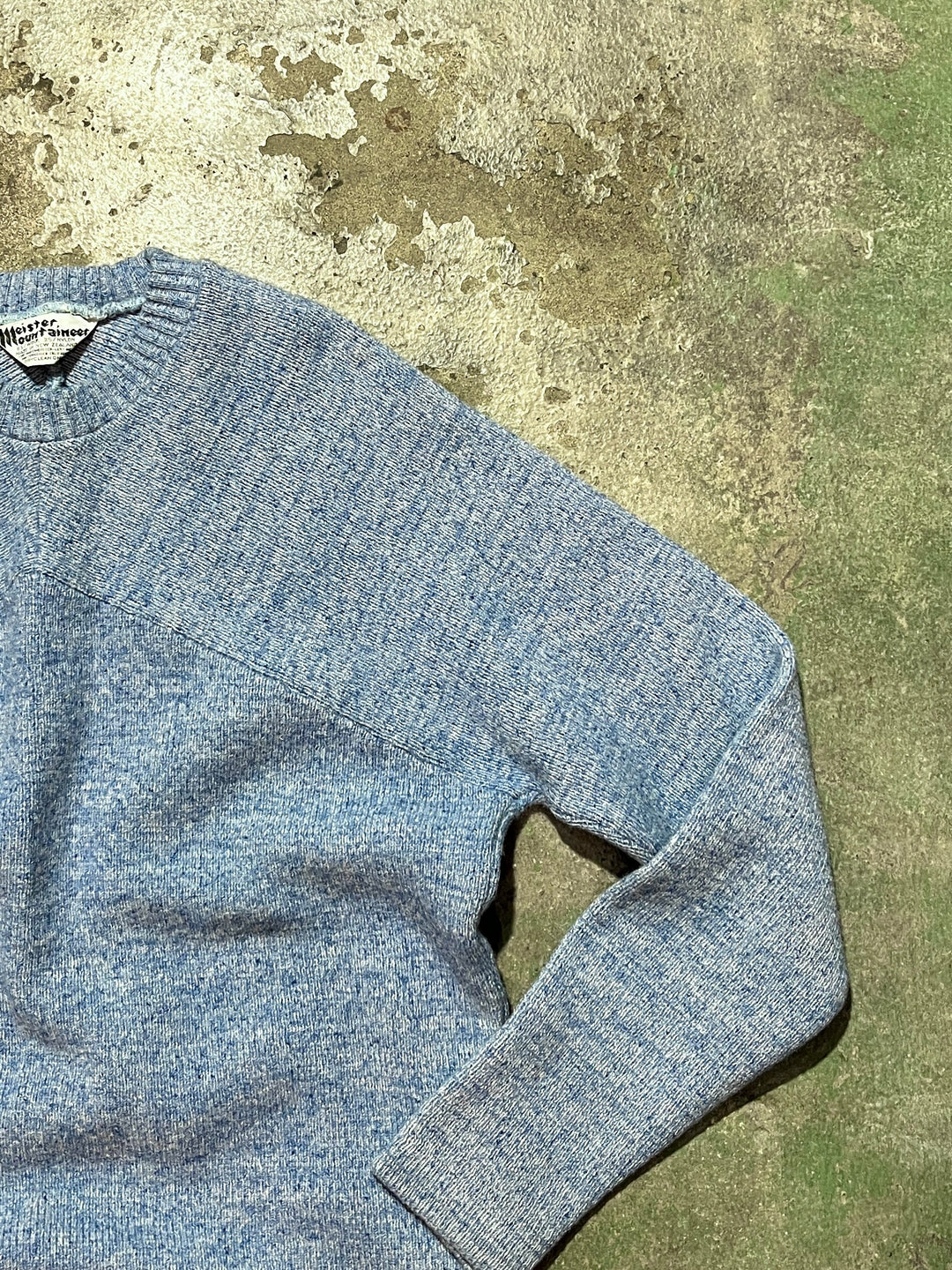 1970s blue gray switching design knit