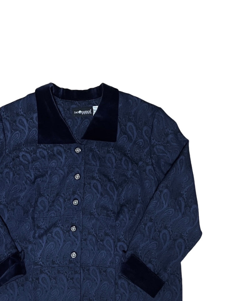 paisley pattern × velour design jacket