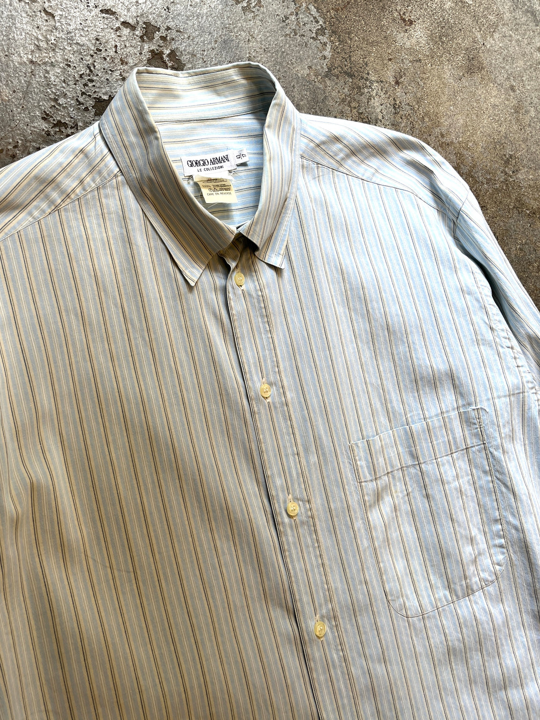 1990s ITALY made "GIORGIO ARMANI" stripe L/S shirt