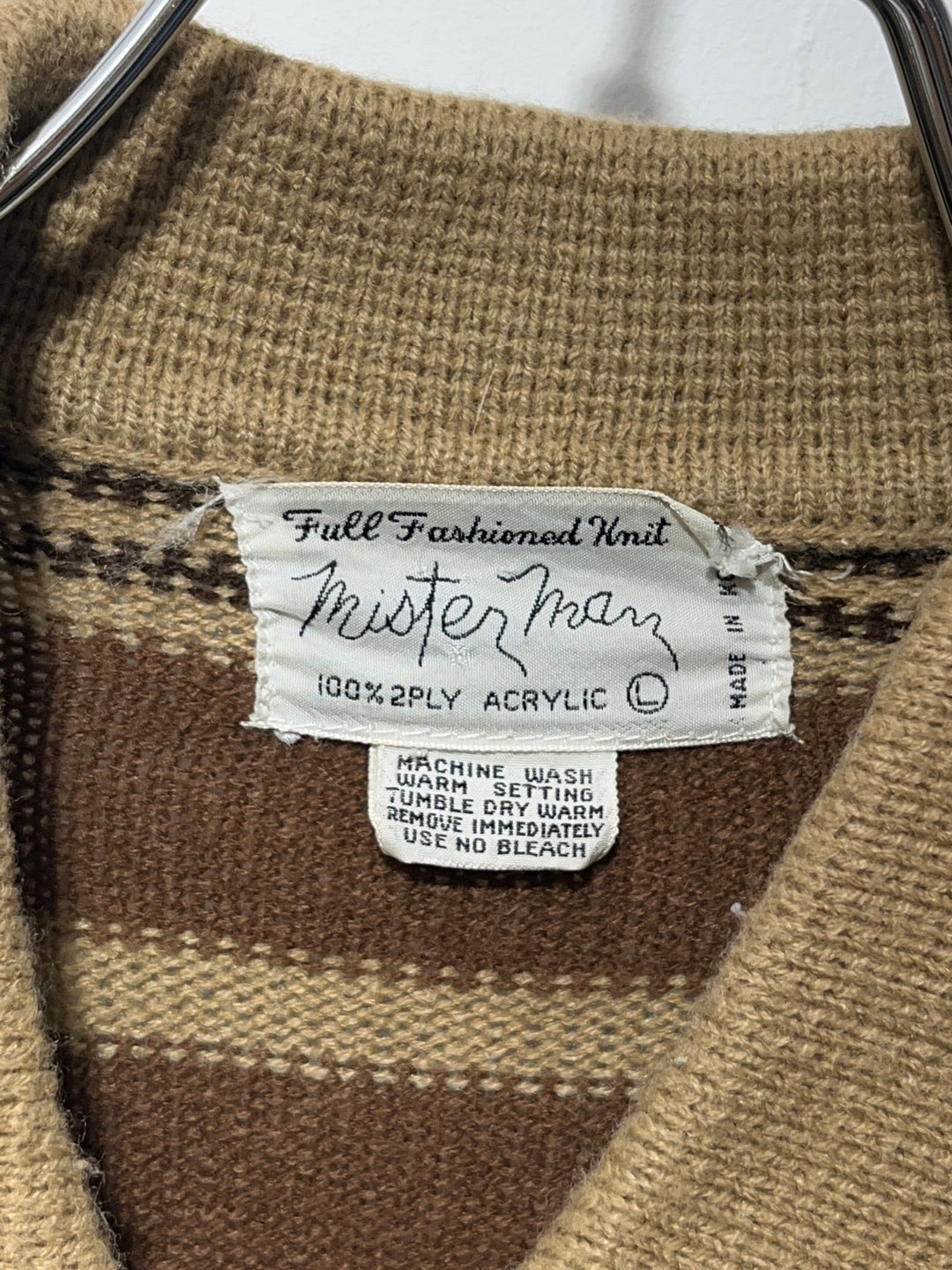 1970s multi brown stripe knit polo