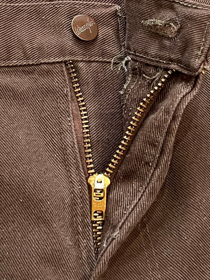 1970s USA made "Wrangler" chocolate brown bootcut pants 34×32