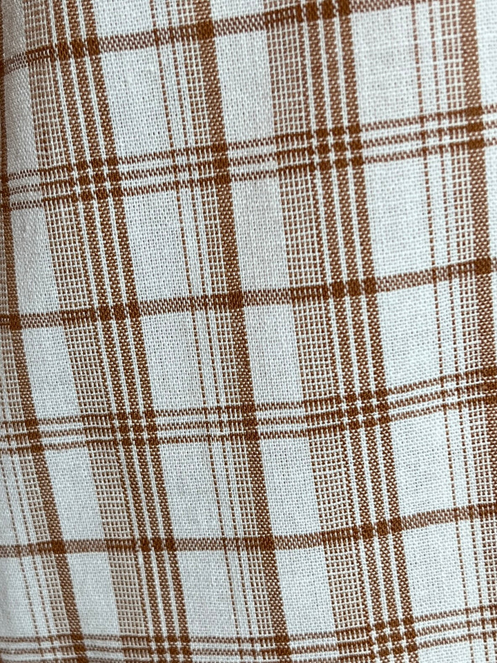 1960s orange brown checkered shirt