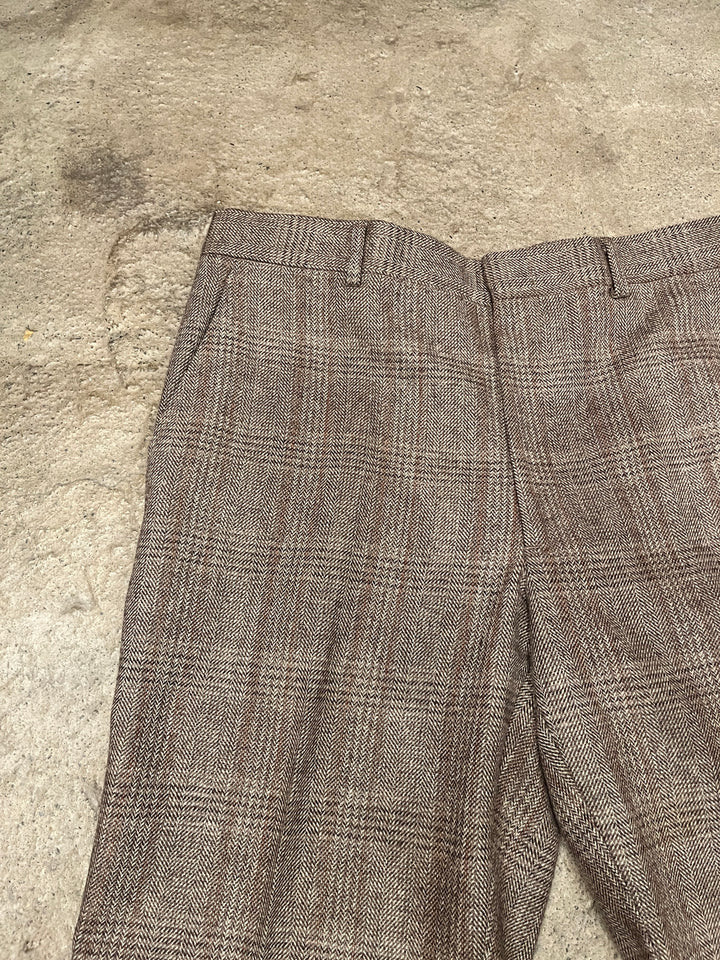 1970s glen checkered wool slacks