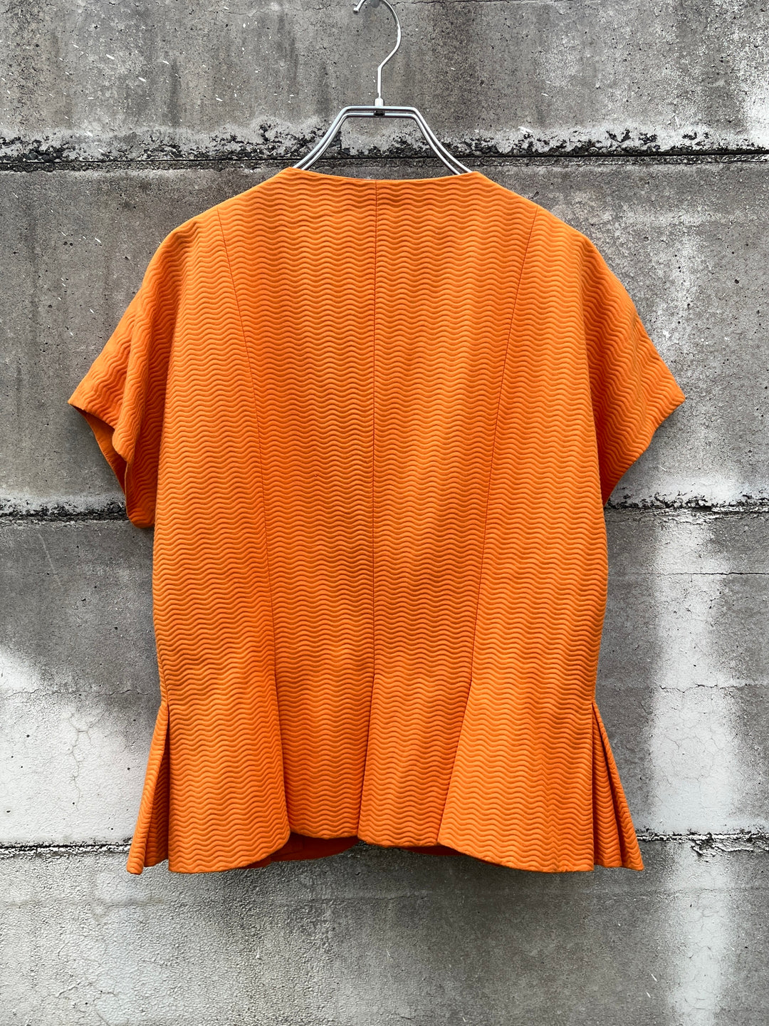 1980-90s "Christian Dior" vivid orange peplum design s/s jacket