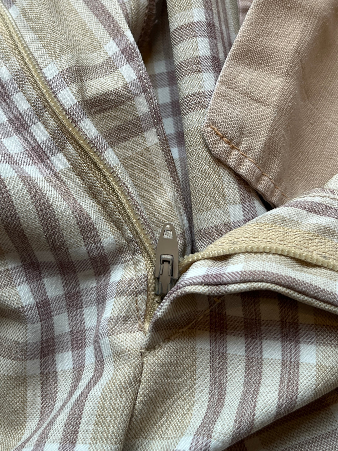 1970s checkered flare slacks