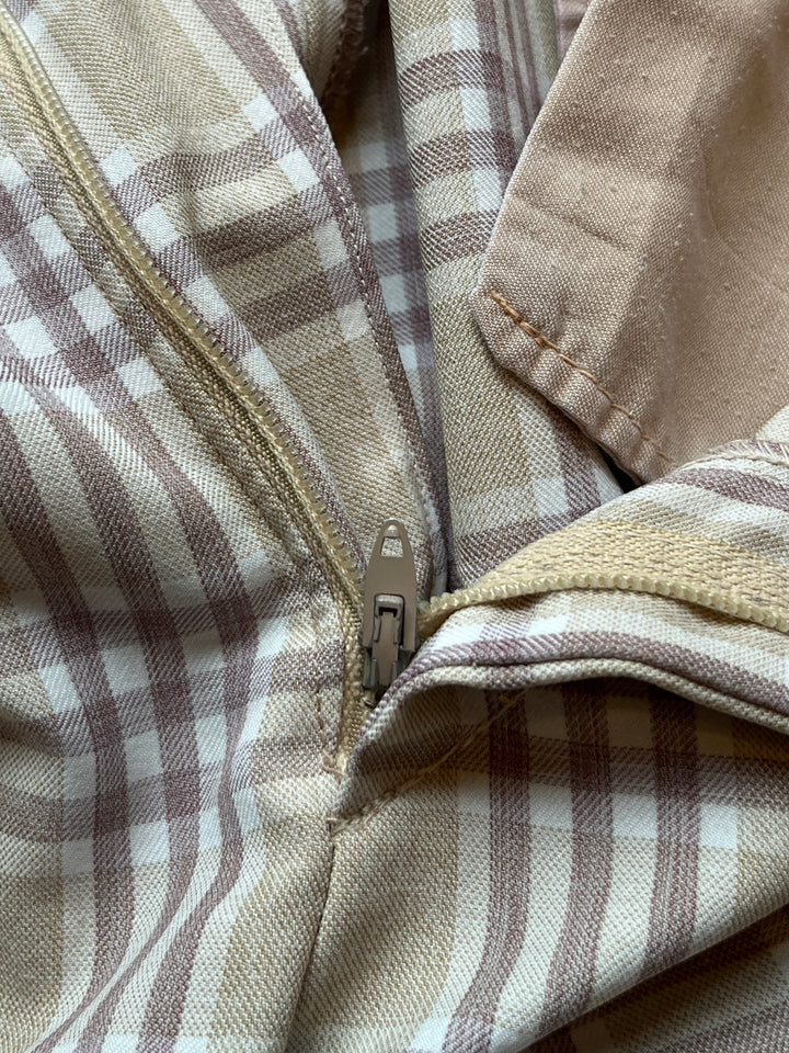 1970s checkered flare slacks