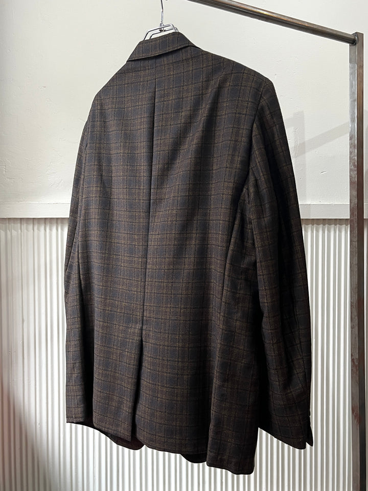1960s violet × brown check tailored jacket