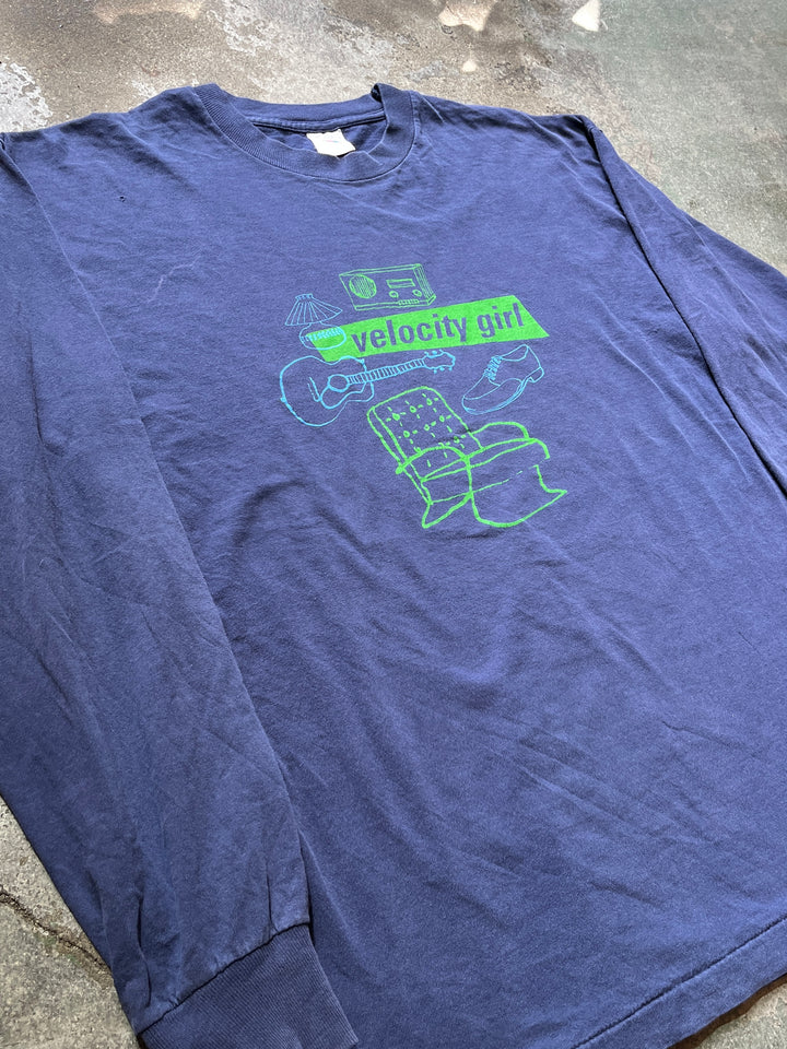 1990s USA made "Velocity girl" graphic L/S T-shirt