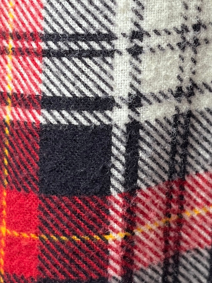1960-70s red × black checkered flannel shirt