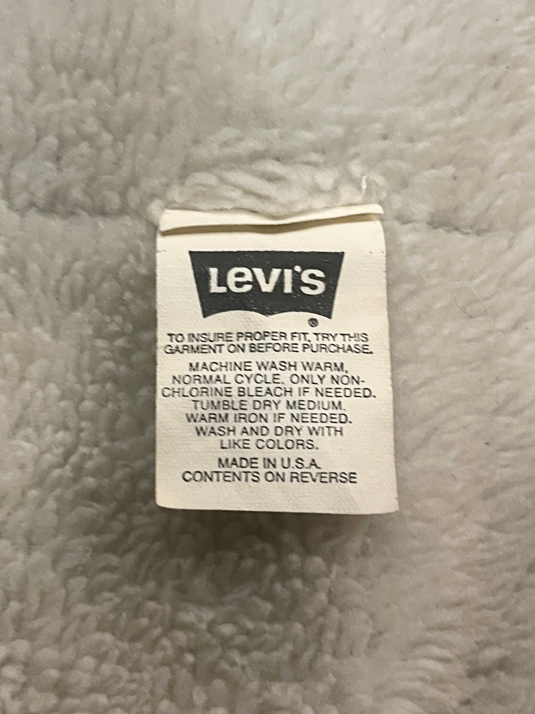 1990s USA made "Levi's" 70609 boa denim jacket