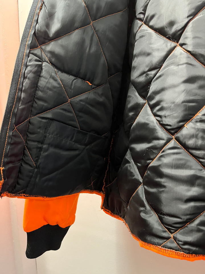 vivid orange quilting jacket