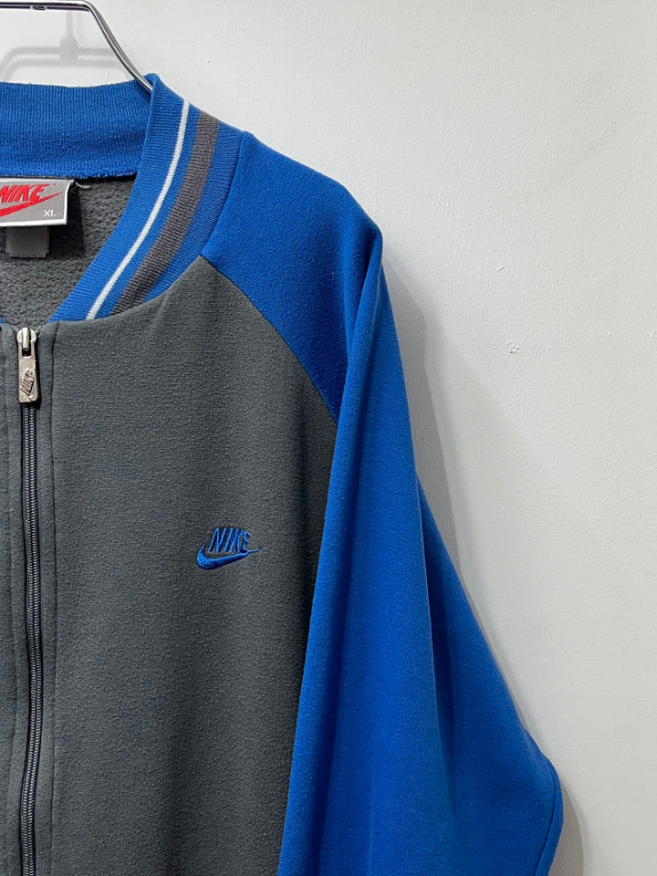 1990s "NIKE" cobalt blue × gray sweat track jacket