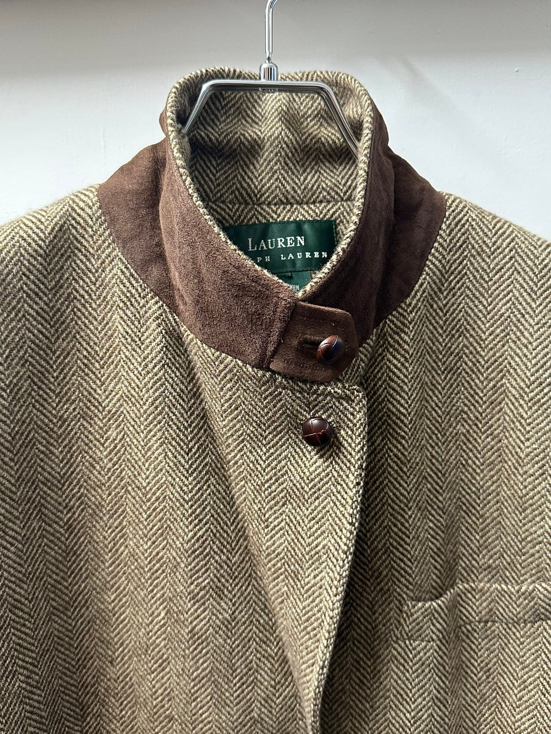 1980-90s "LAUREN RALPH LAUREN" chin strap tweed jacket