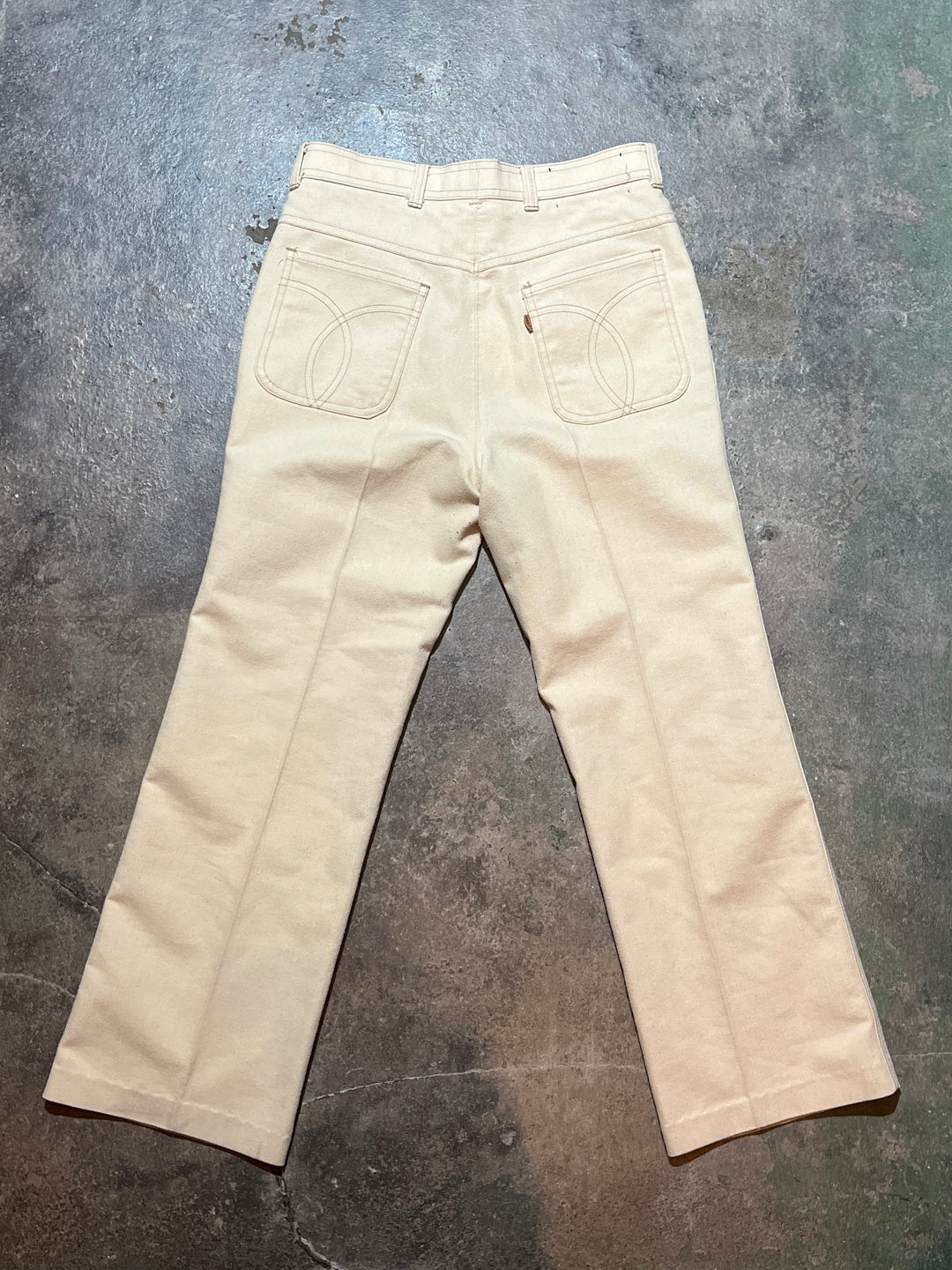 1970-80s "Levi's" ivory color action slacks