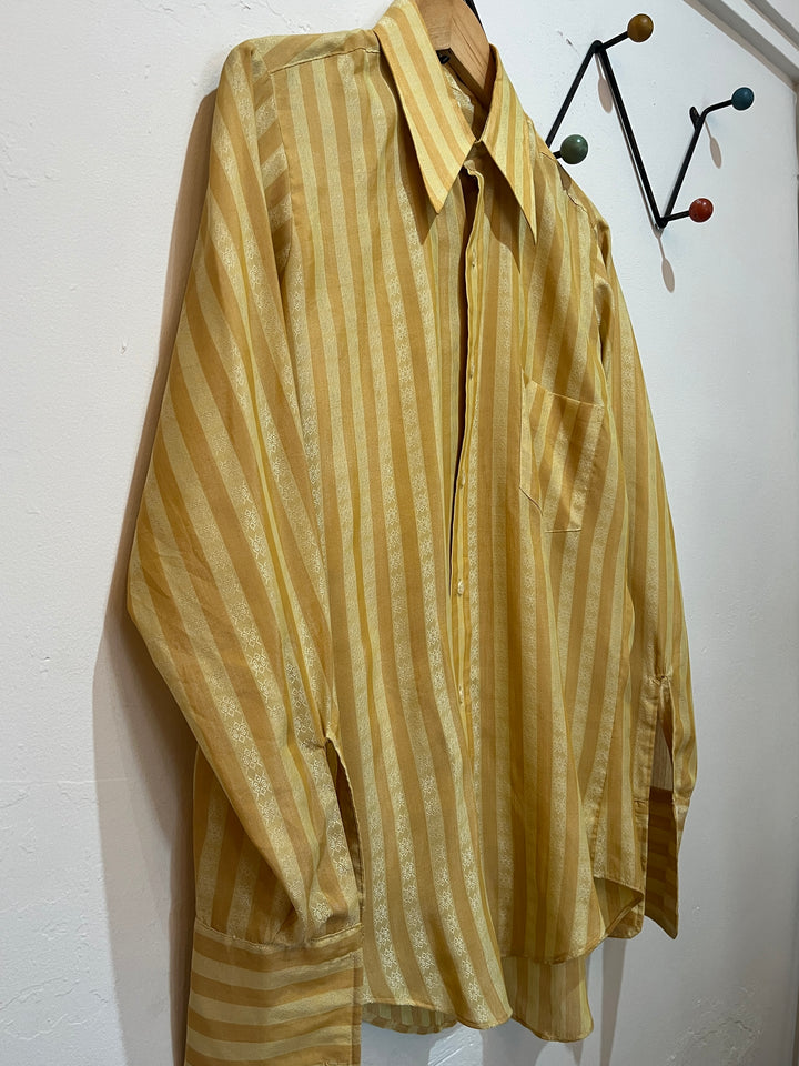 1970s mustard stripe pattern shirt