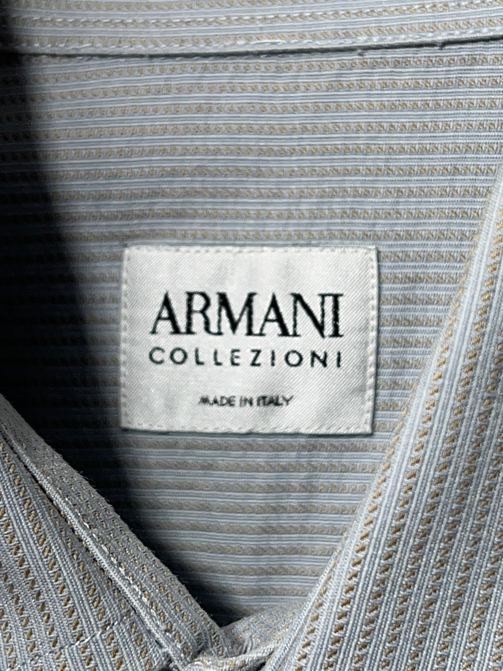 1990-00s ITALY made "ARMANI COLLEZIONI" pin stripe dress shirt