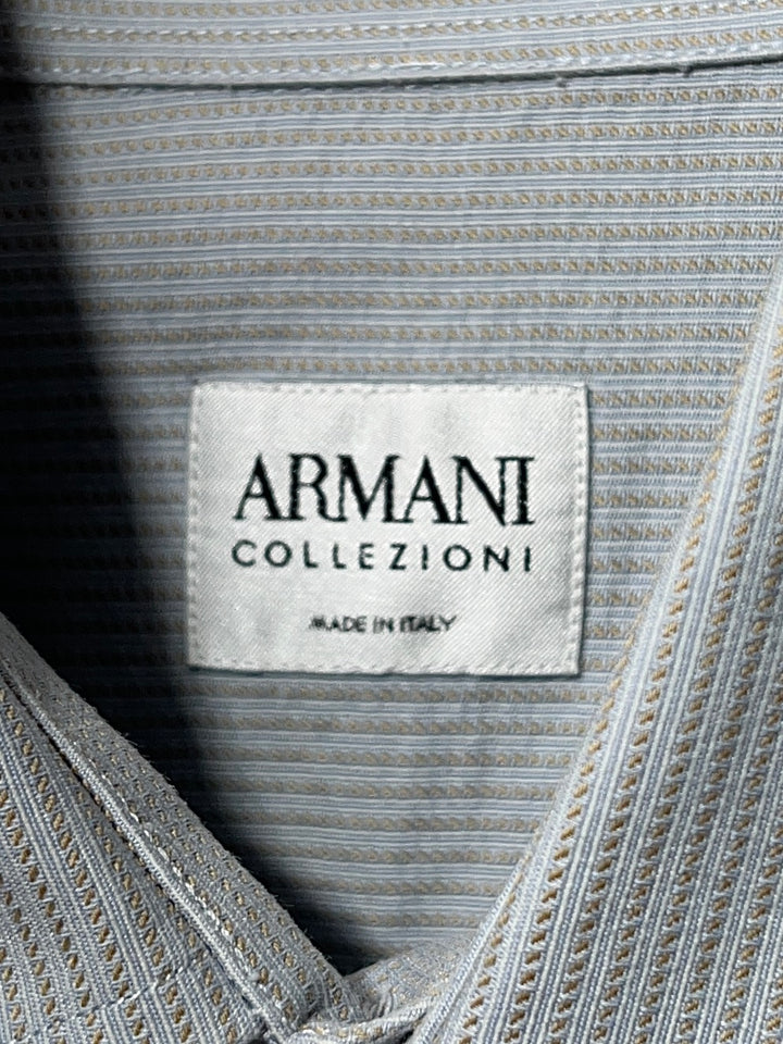 1990-00s ITALY made "ARMANI COLLEZIONI" pin stripe dress shirt