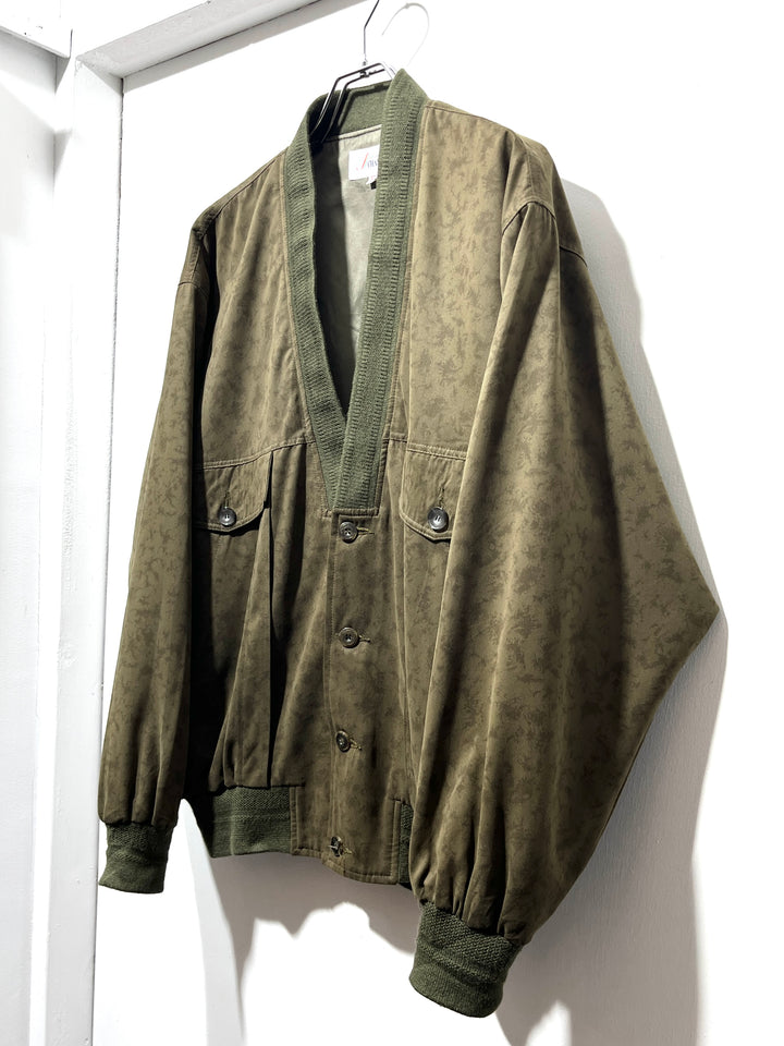 1980-90s olive cloud pattern design blouson