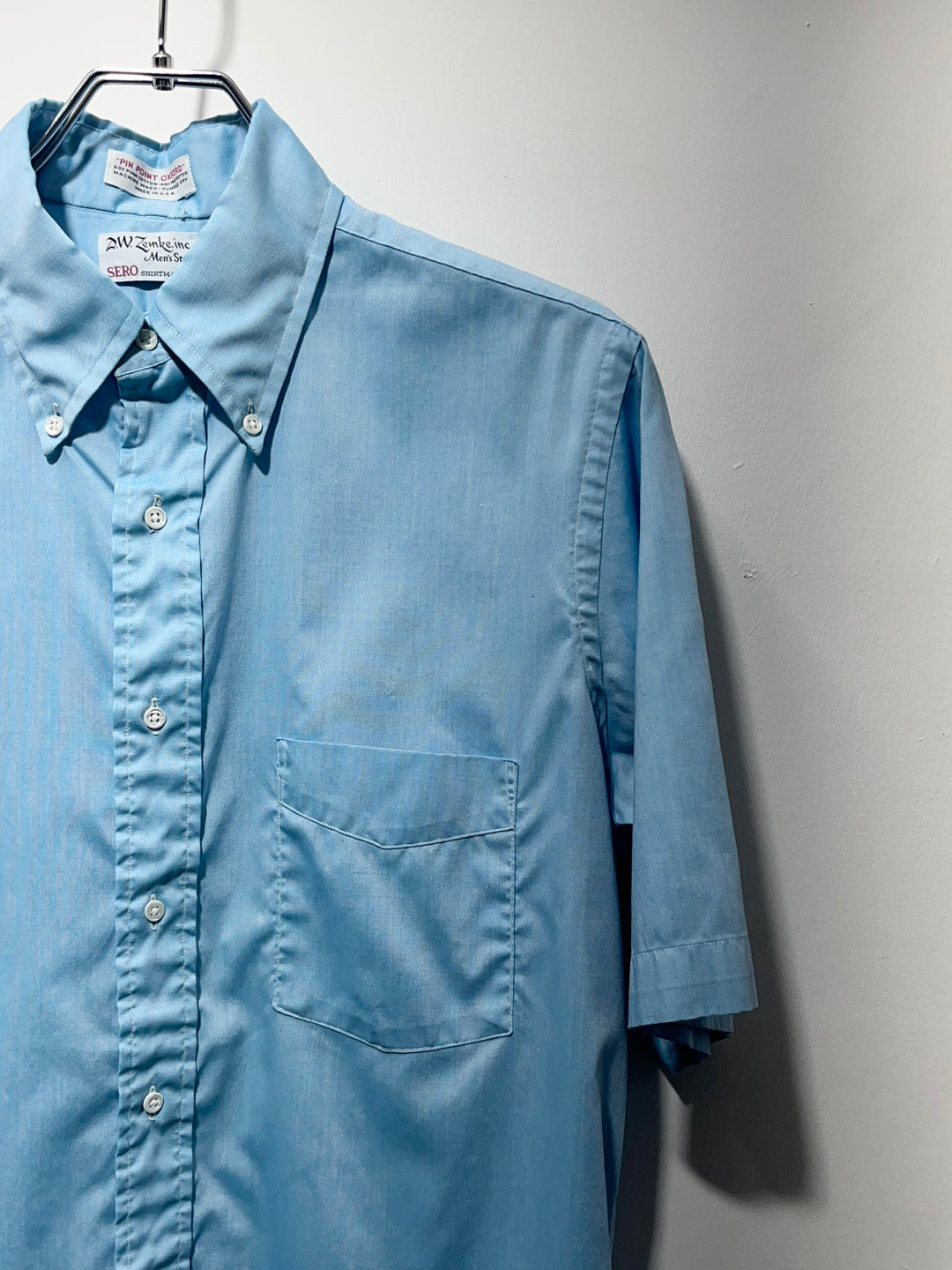 1960-70s USA made sky blue s/s shirt