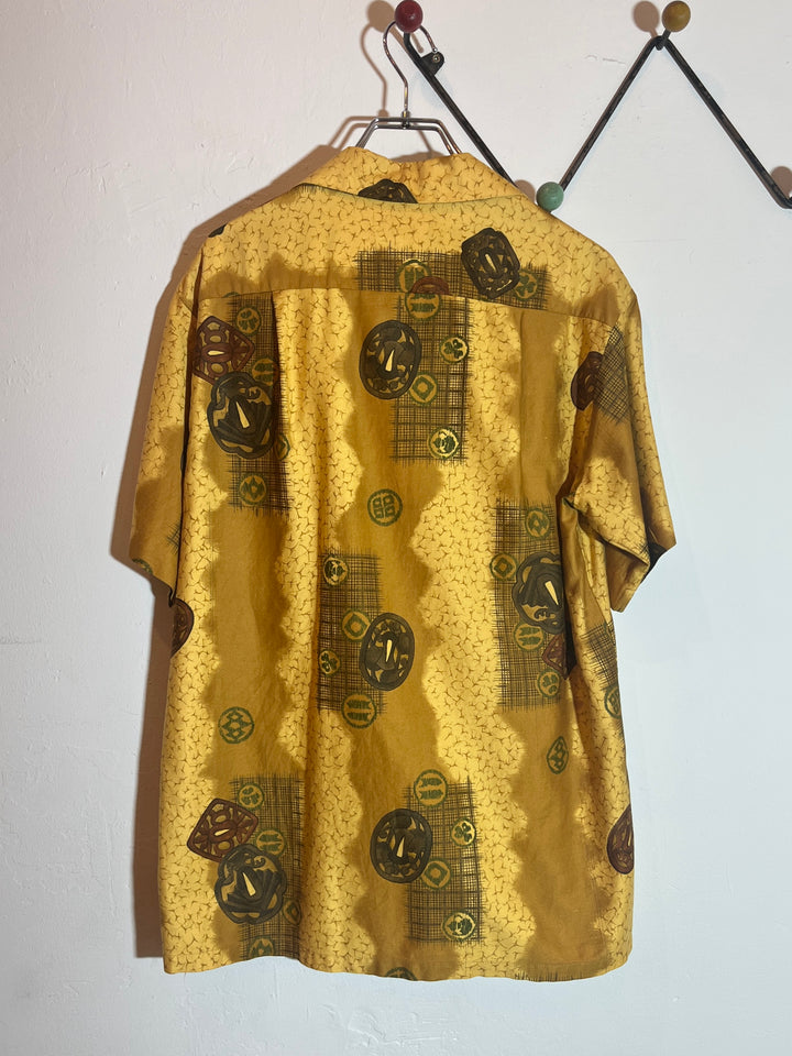 1960-70s sword guard pattern s/s shirt
