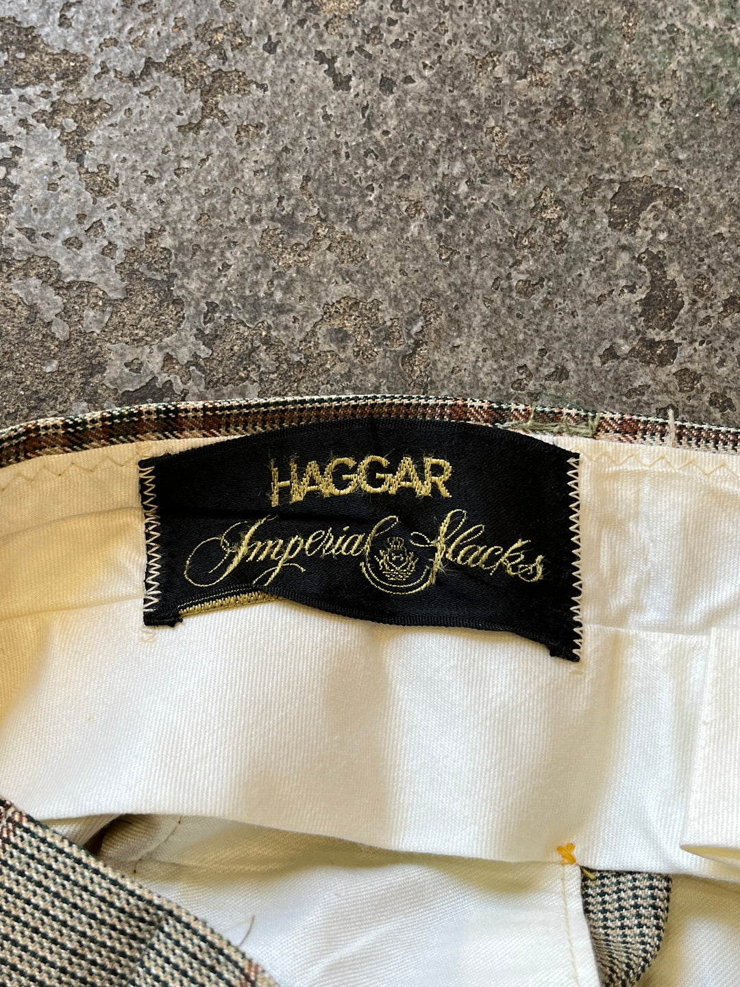 1970s "HAGGER" checkered flare slacks