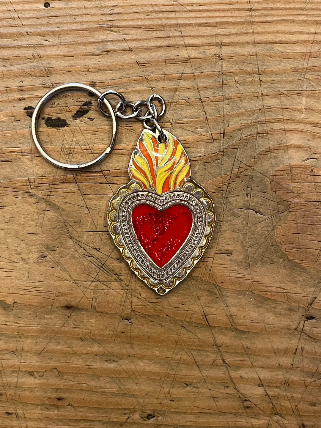 Milagro heart charm keychain
