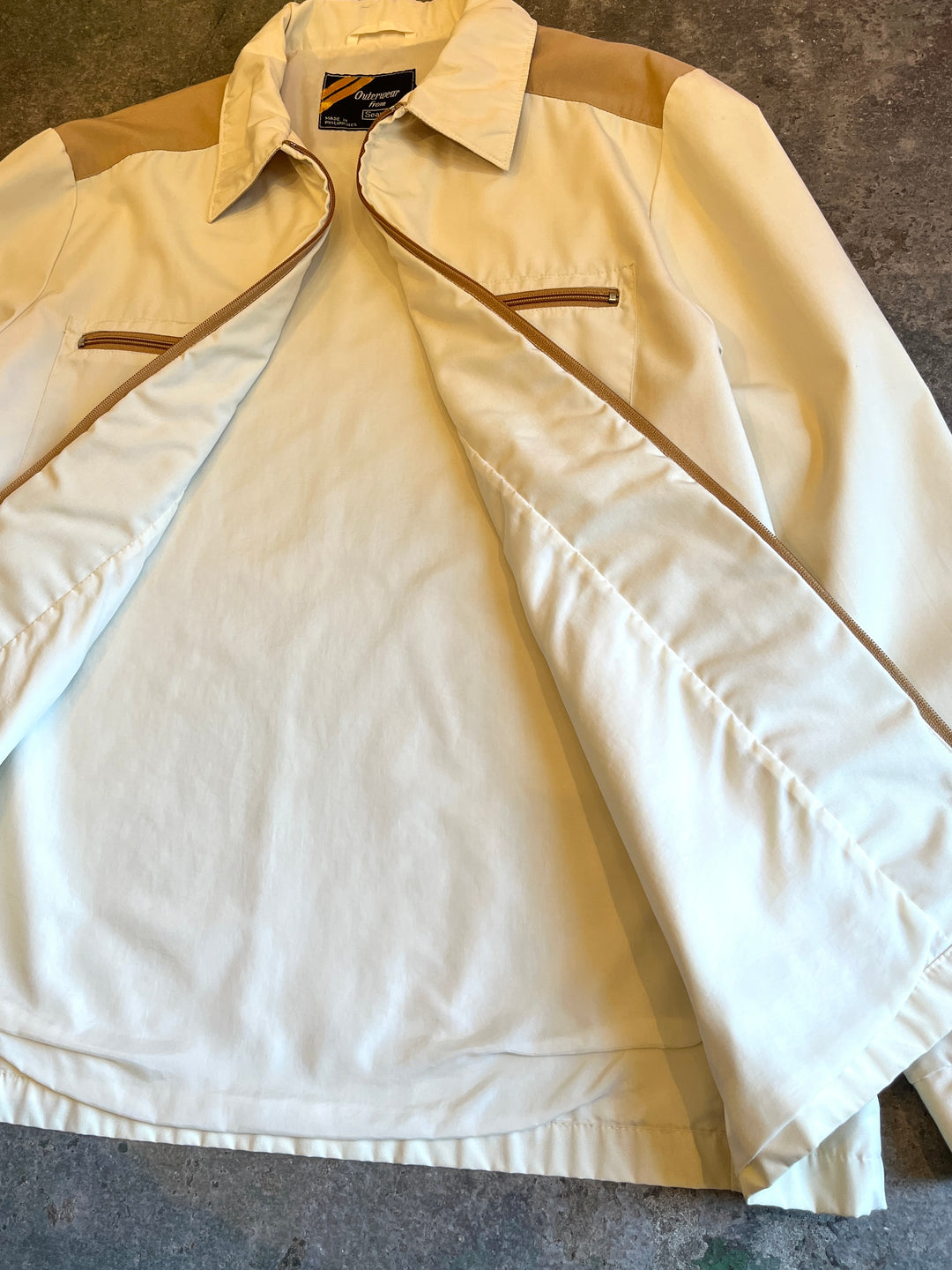 1970-80s "Sears" two-tone multi zip design jacket